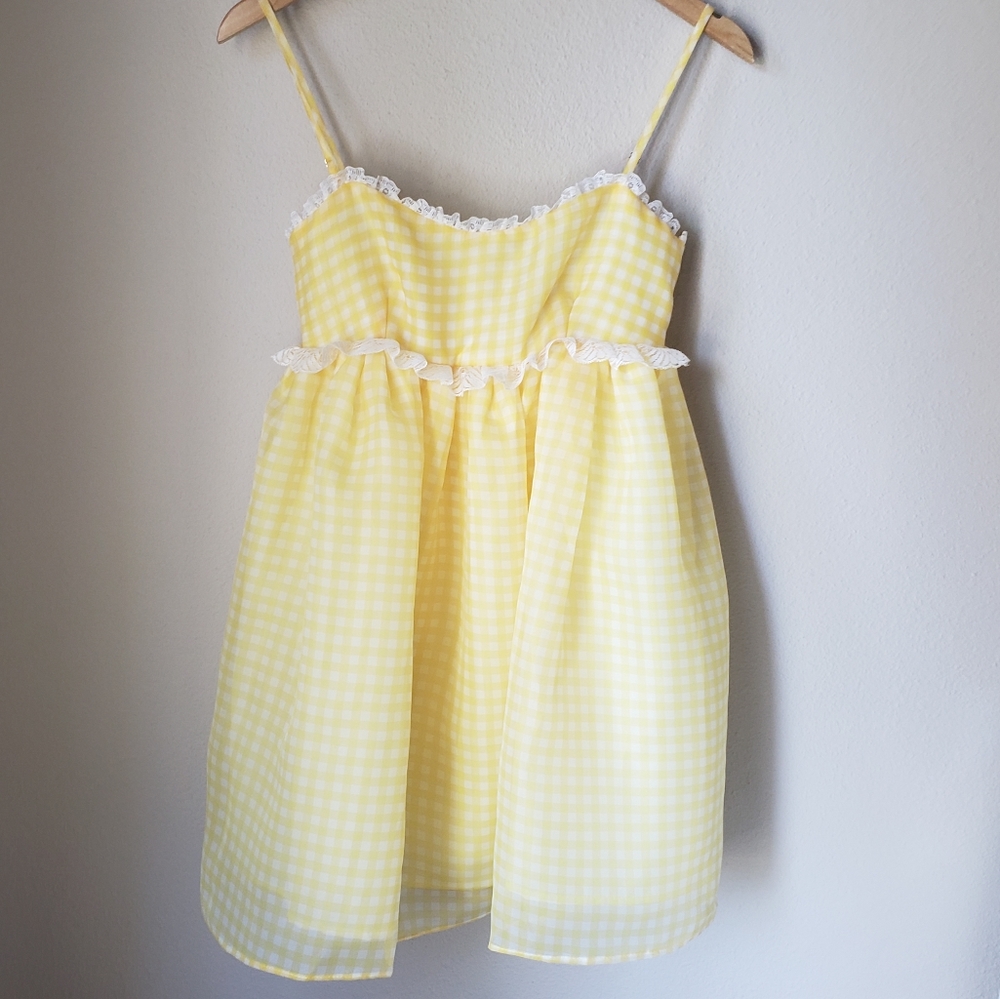 ❗SOLD OUT❗Organza Spaghetti Strap Puff Babydoll Dress - Picture 8 of 16